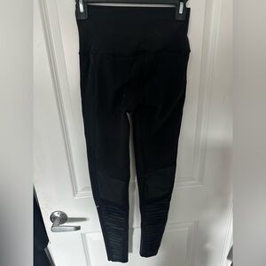 Alo Black High-Waisted Moto Leggings